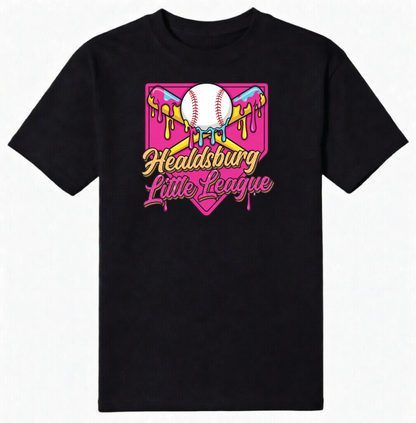 Healdsburg Little League - Pink Drip Shirt