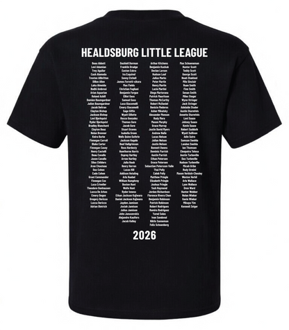 Healdsburg Little League - 2026 Roster Shirt